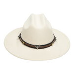 Chokore Chokore American Cowhead Pinched Cowboy Hat   (Off White) 