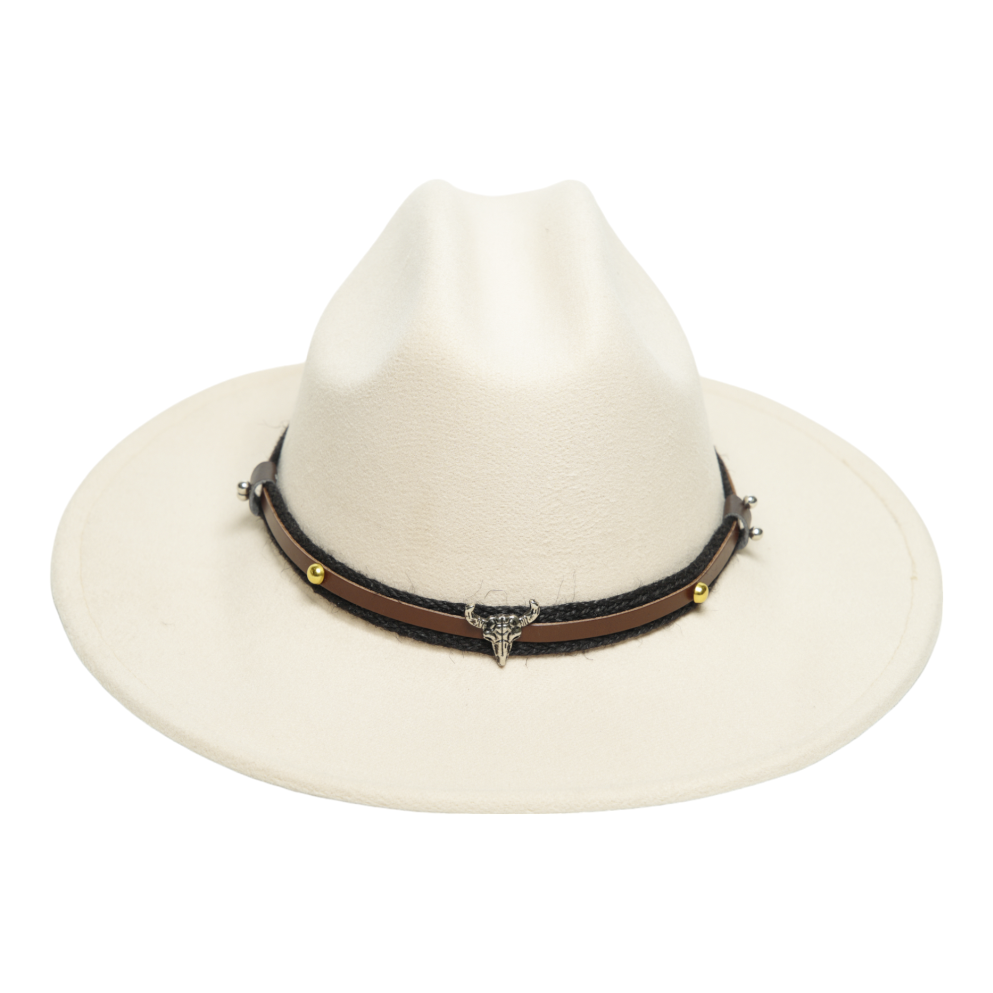 Chokore American Cowhead Pinched Cowboy Hat   (Off White)