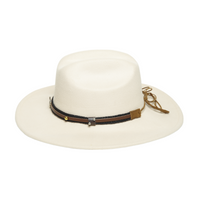 Chokore Chokore American Cowhead Pinched Cowboy Hat   (Off White)