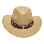 Chokore  Chokore cowboy hat with Ox head belt  (Beige)