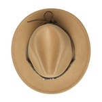 Chokore Chokore Fedora Hat with Ox head belt  (Light Brown) 