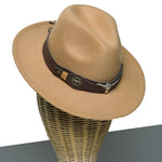 Chokore  Chokore Fedora Hat with Ox head belt  (Camel)