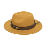 Chokore Chokore Fedora Hat with Ox head belt  (Camel) 