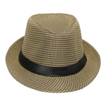 Chokore  Chokore Fedora Hat in Houndstooth Pattern (Khaki)