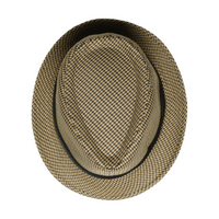 Chokore Chokore Fedora Hat in Houndstooth Pattern (Khaki)