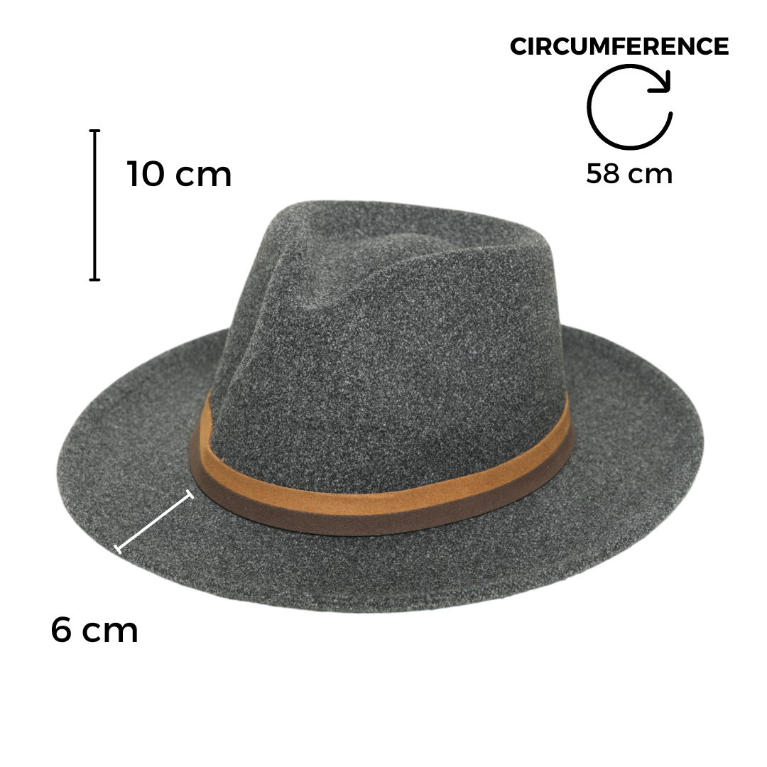 Chokore Fedora Hat with Dual Tone Band (Dark Gray)