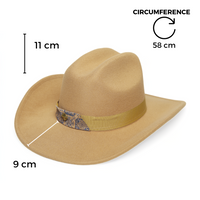 Chokore Chokore Cattleman Cowboy Hat with Printed Band (Camel)