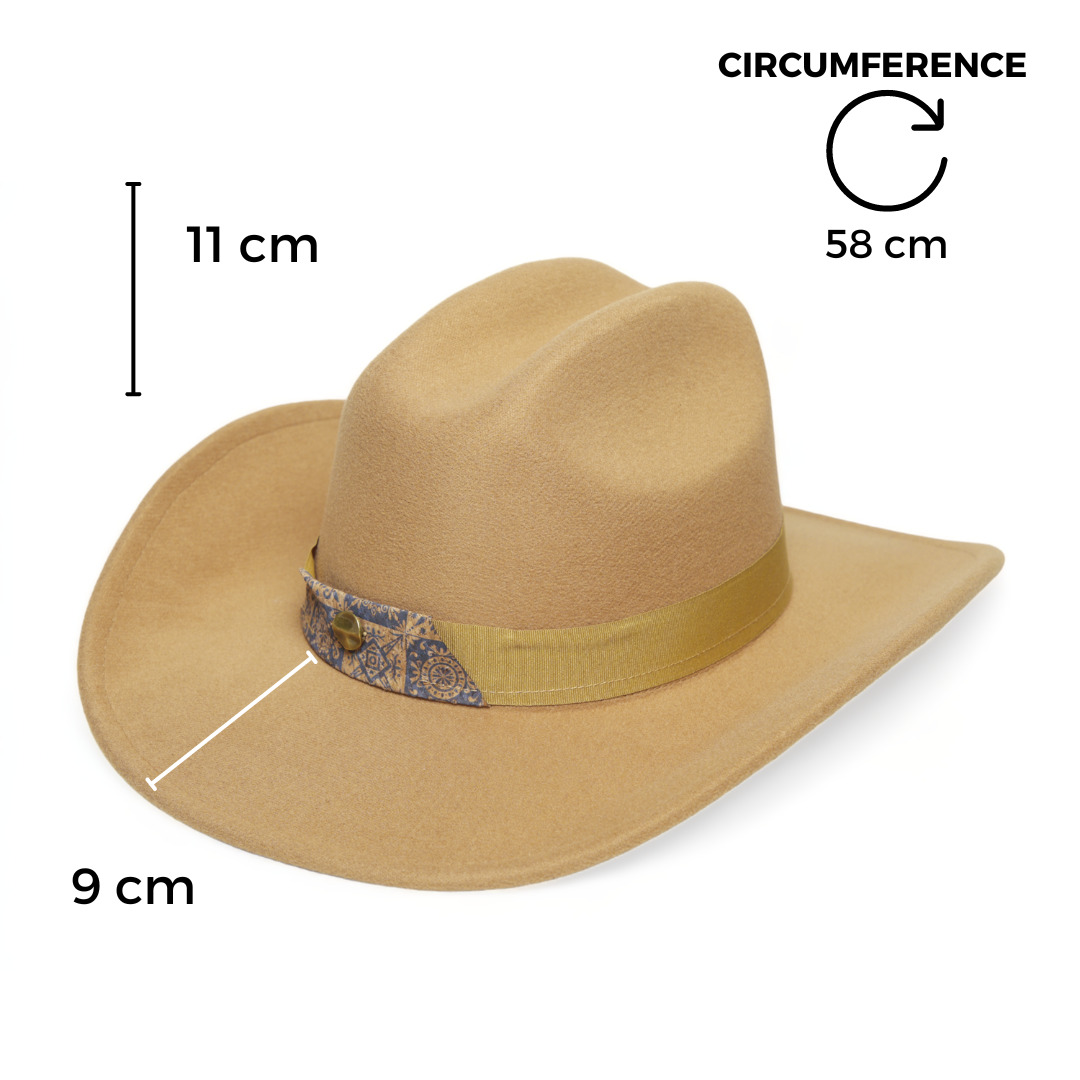 Chokore Cattleman Cowboy Hat with Printed Band (Camel)