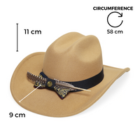 Chokore Chokore Cattleman Cowboy Hat with Feather Ribbon (Camel)