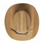 Chokore Chokore Cattleman Cowboy Hat with Feather Ribbon (Camel) 
