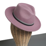 Chokore Chokore PU Leather Cowboy Hat with Ox Head (Camel) Chokore Fedora Hat with Dual Tone Band (Mauve)
