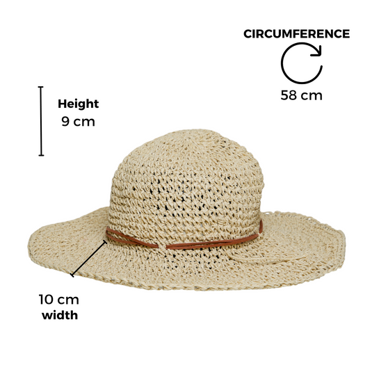Chokore Woven Floppy Straw Sun Hat (Beige)
