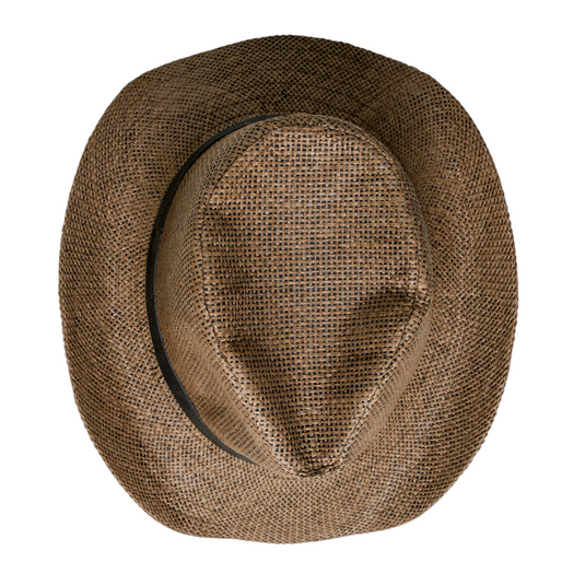 Chokore Sunshade Straw Fedora Hat (Brown)