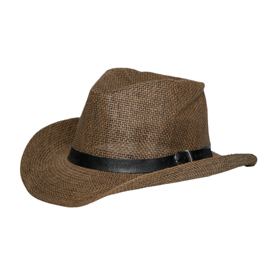 Chokore Sunshade Straw Fedora Hat (Brown)