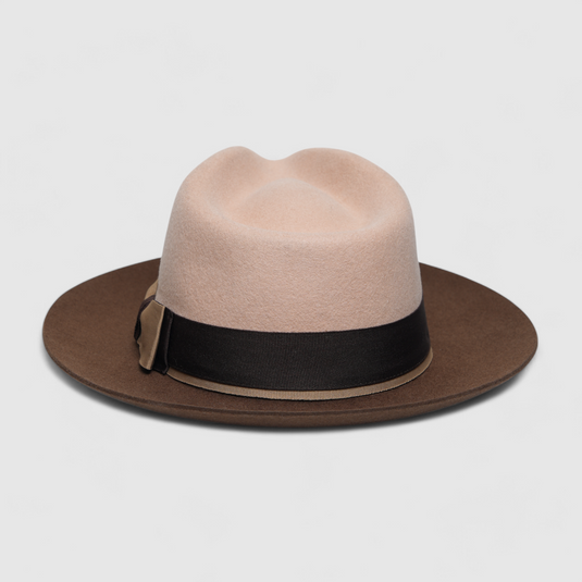 Chokore Urban Glam Fedora Hat with Bowtie Detail (Beige)