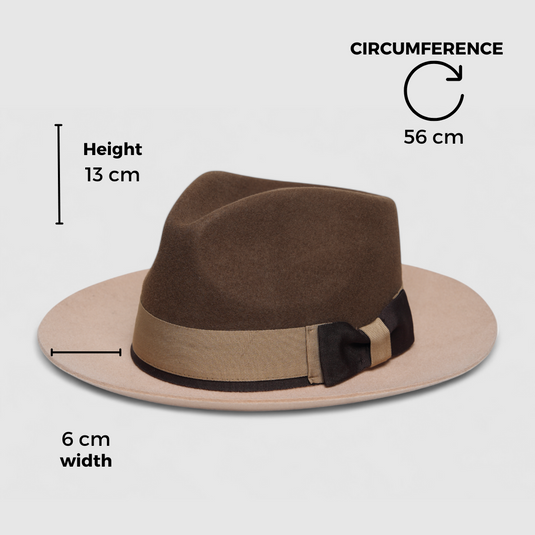 Chokore Urban Glam Fedora Hat with Bowtie Detail (Brown)