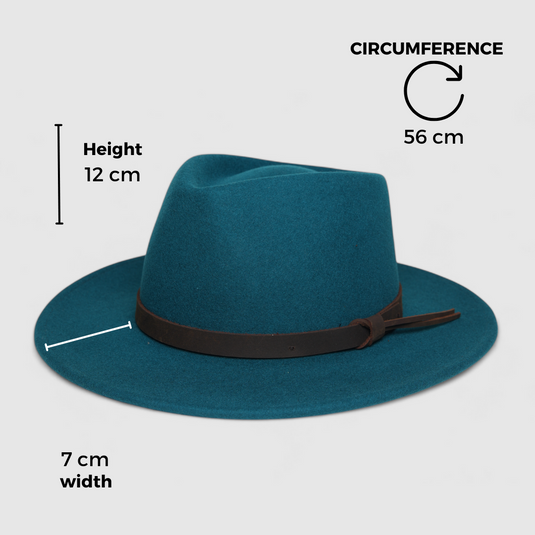 Chokore Vintage Emerald Fedora Hat (Celestial Blue)