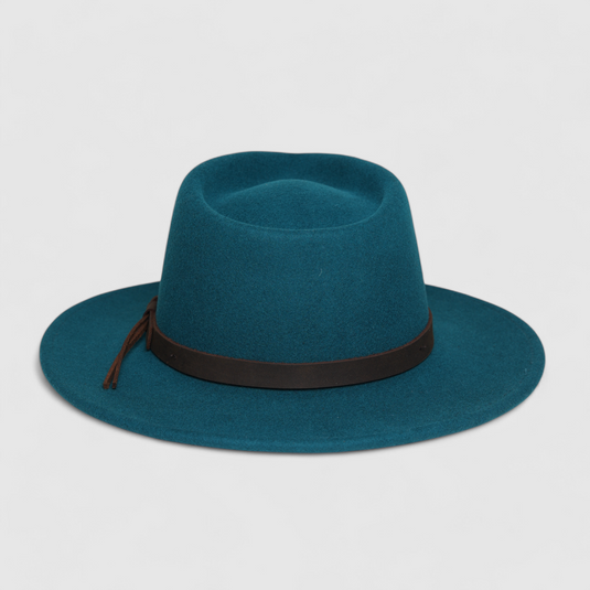 Chokore Vintage Emerald Fedora Hat (Celestial Blue)