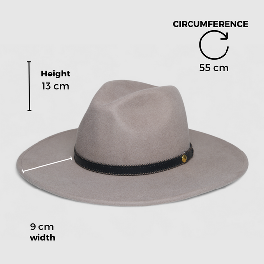 Chokore Heritage Pinched Fedora Hat (Stone Grey)