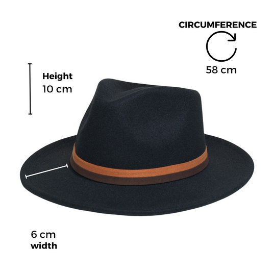 Chokore Fedora Hat with Dual Tone Band (Black)