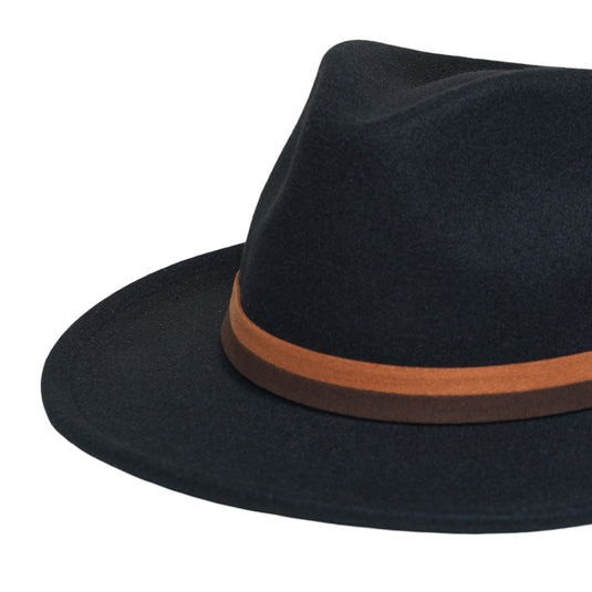 Chokore Fedora Hat with Dual Tone Band (Black)