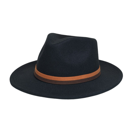 Chokore Fedora Hat with Dual Tone Band (Black)