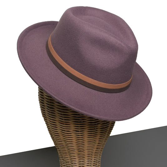 Chokore Fedora Hat with Dual Tone Band (Purple)