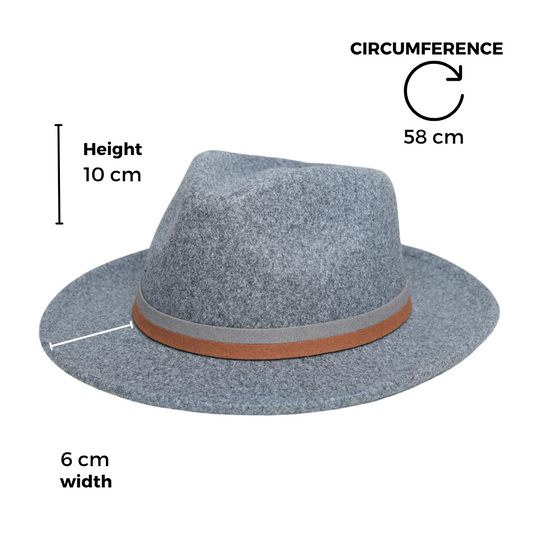 Chokore Fedora Hat with Dual Colour Band (Light Grey)