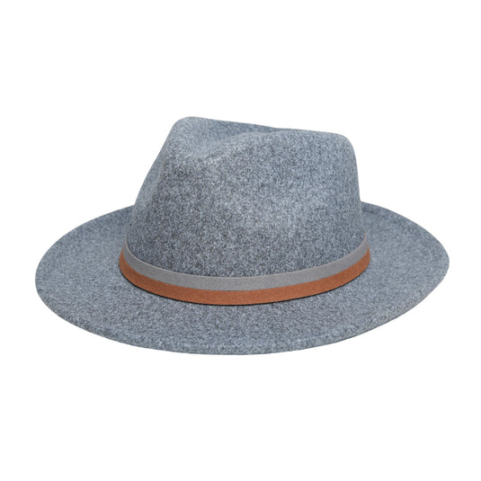 Chokore Fedora Hat with Dual Colour Band (Light Grey)