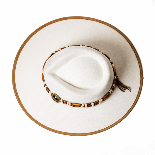 Chokore Classic White Fedora Hat with Flat Brim