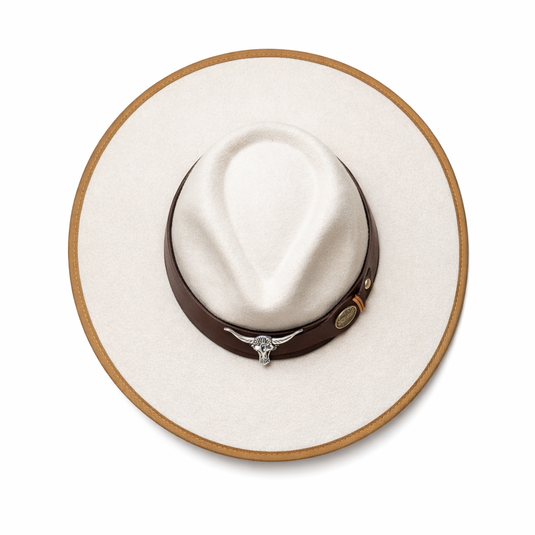 Chokore White Fedora Hat with Flat Brim