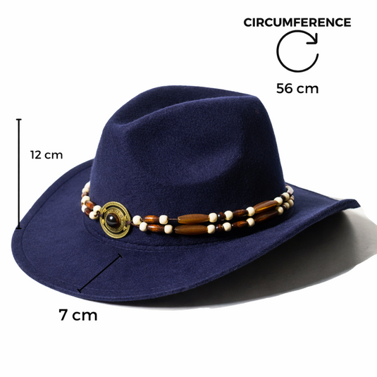 Chokore Cowboy Hat with Belt (Navy)