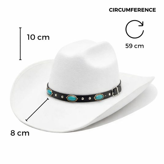 Chokore Cowboy Hat with Rhinestone Belt (White)