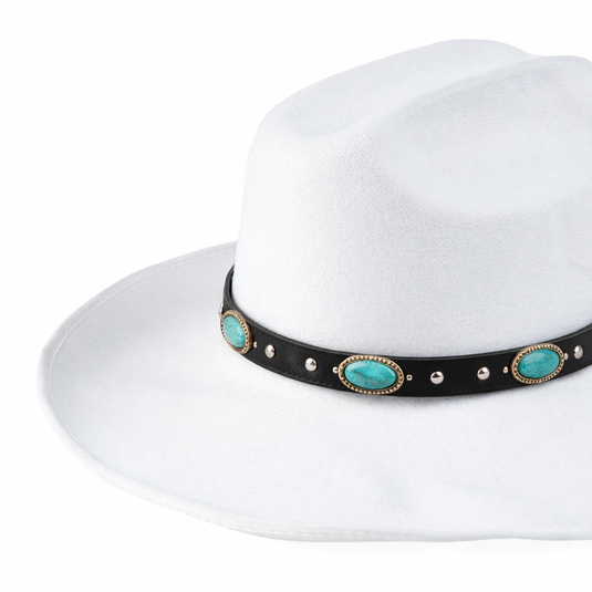 Chokore Cowboy Hat with Rhinestone Belt (White)