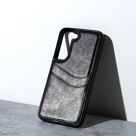 Chokore Simple Leather Cover with Double Card Pocket (Black) for Samsung