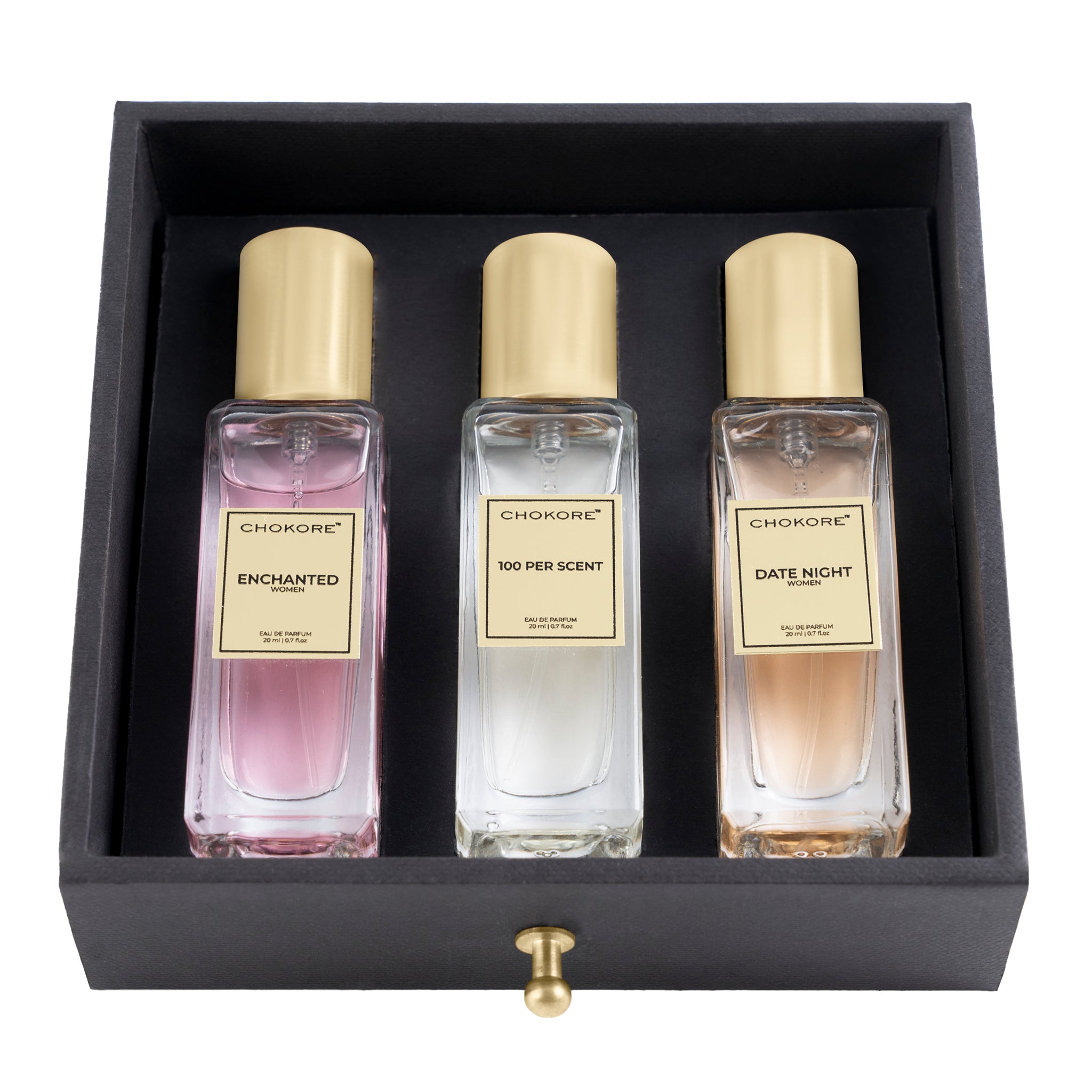 Chokore Perfume Combo Pack of 3 Only For Women (100 Per Scent, Date Night, & Enchanted) | 3 x 20 ml