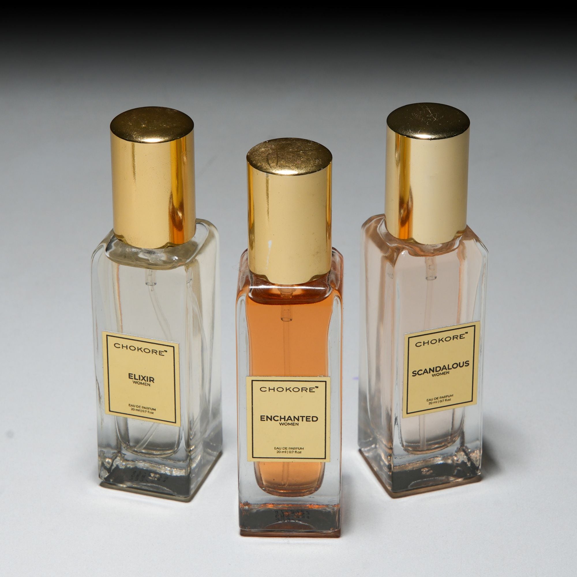 Chokore Perfume Combo Pack of 3 Only For Women (Enchanted, Elixir, & Scandalous) | 3 x 20 ml