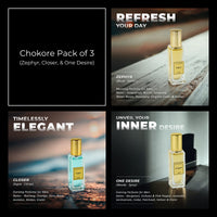 Chokore Chokore Perfume Combo Pack of 3 Only For Men (Zephyr, Closer, & One Desire) | 3 x 20 ml