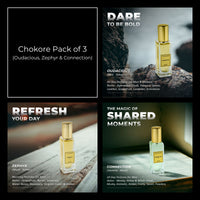 Chokore Chokore Perfume Combo Pack of 3 Only For Men (Oudacious, Zephyr, & Connection) | 3 x 20 ml