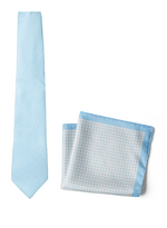 Chokore  Chokore Checkered Past (Blue) - Pocket Square & Blue Silk Tie - Solids range