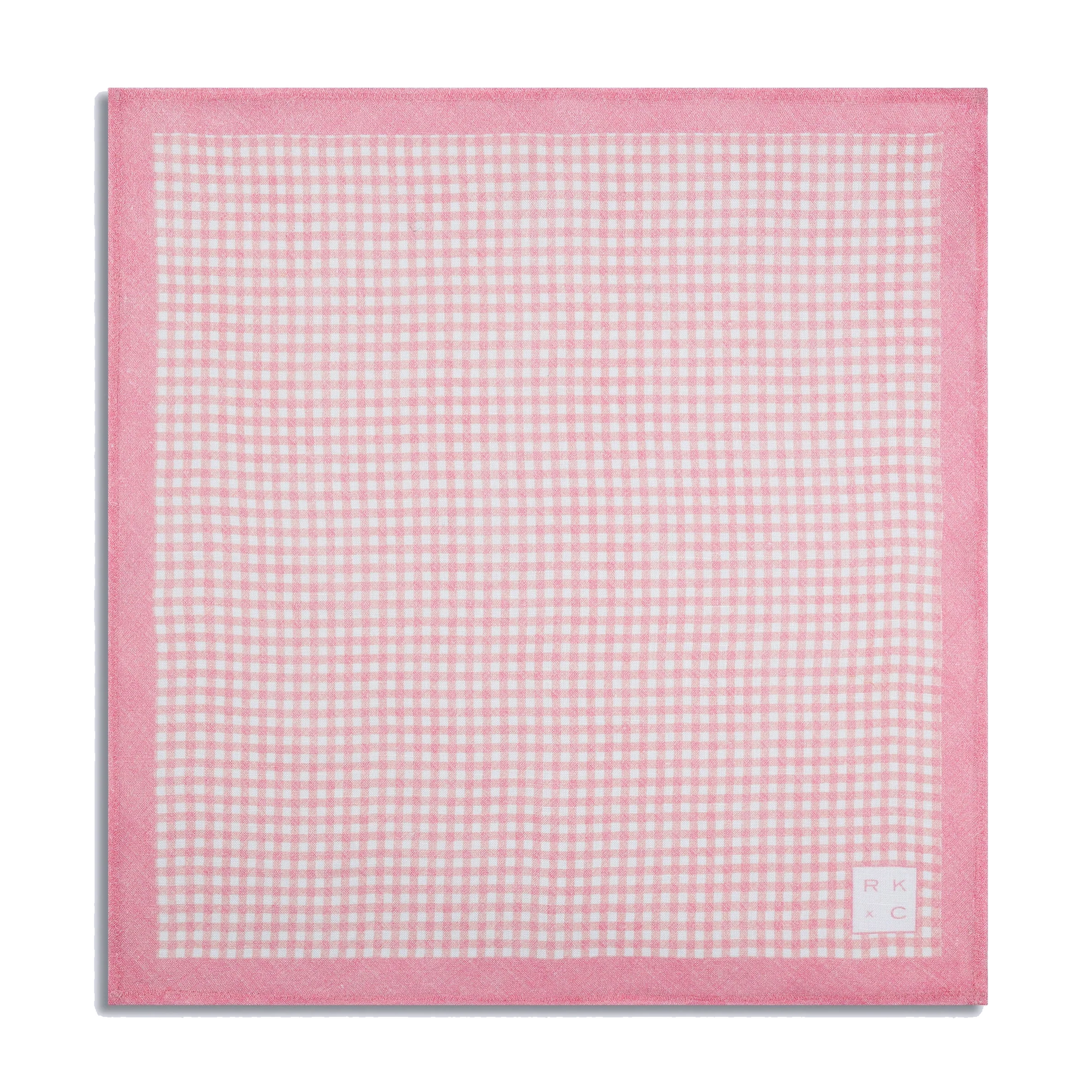 Chokore Checkered Past (Pink) - Pocket Square & Pink Striped Silk Necktie - Plaids Range