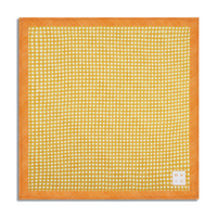 Chokore Chokore Checkered Past (Orange) - Pocket Square & Yellow color silk tie for men