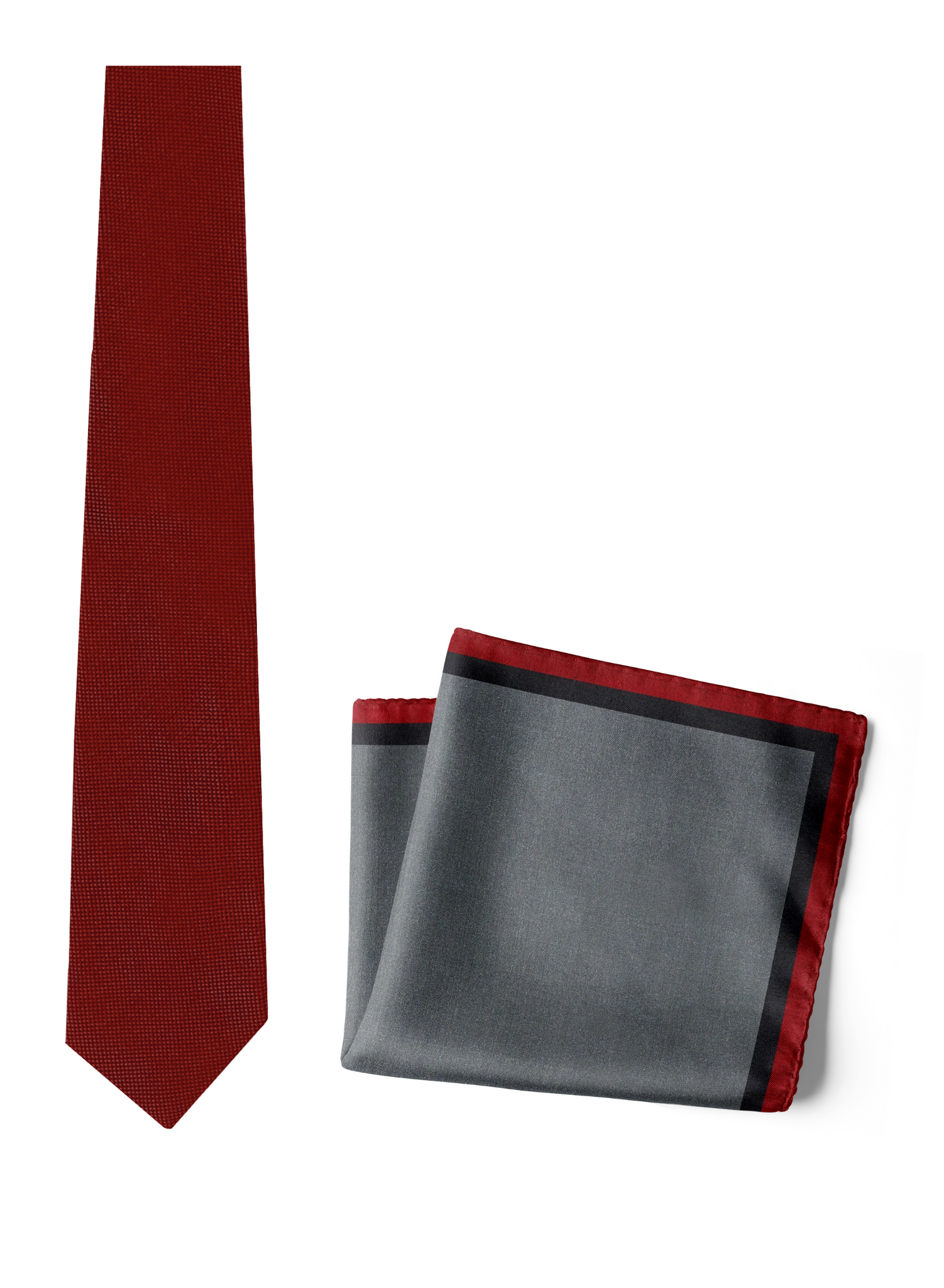 Chokore Pewter - Pocket Square & Chili - Necktie