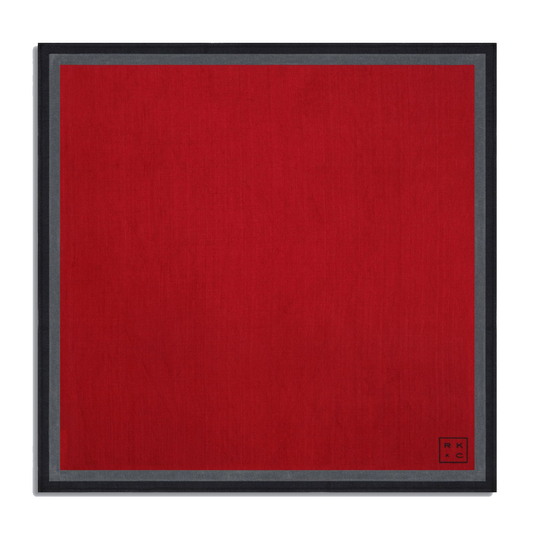 Garnet - Pocket Square &  Repp Tie (Red)