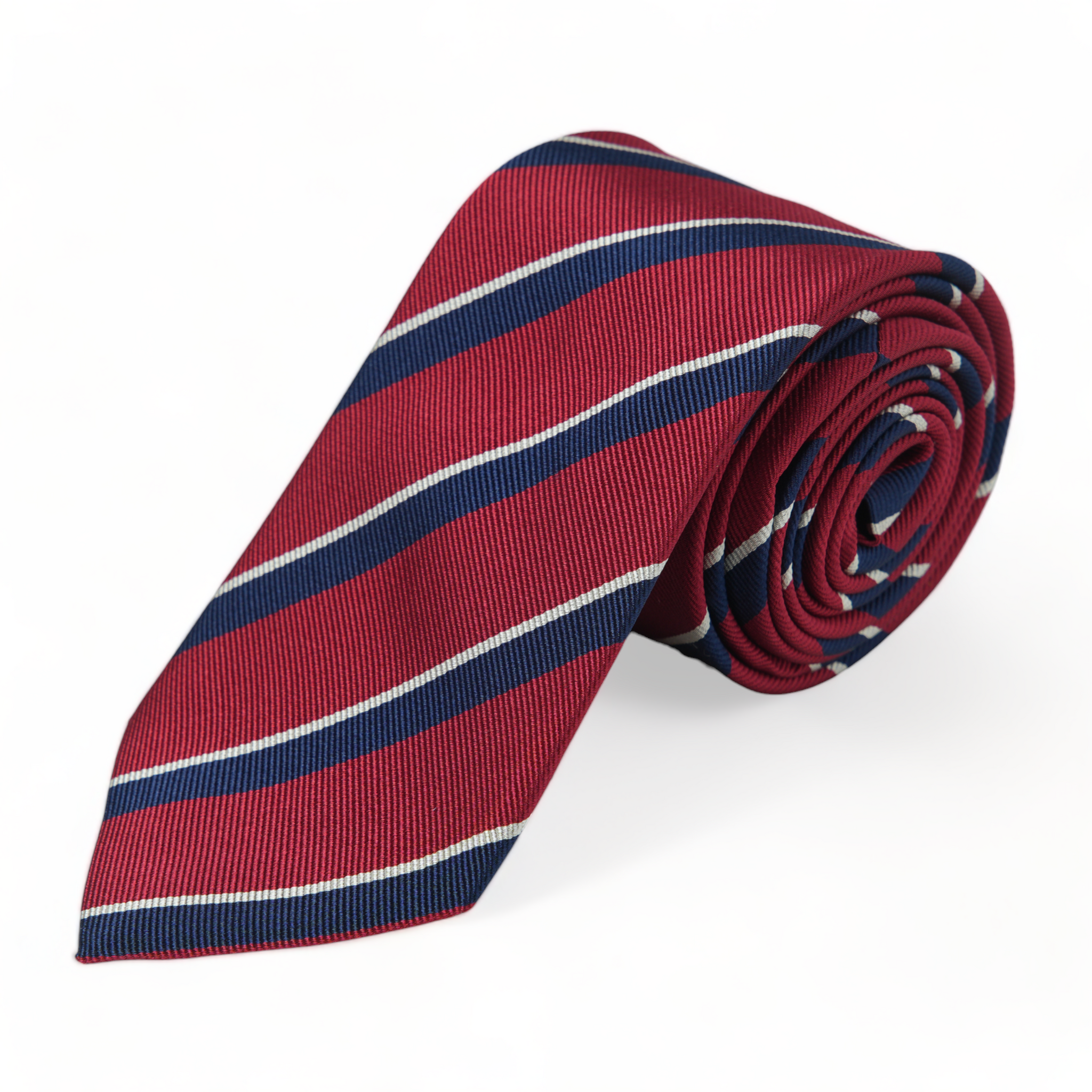 Garnet - Pocket Square &  Repp Tie (Red)