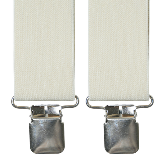 Chokore X-shaped Suspenders, 4 Clips (Cream)