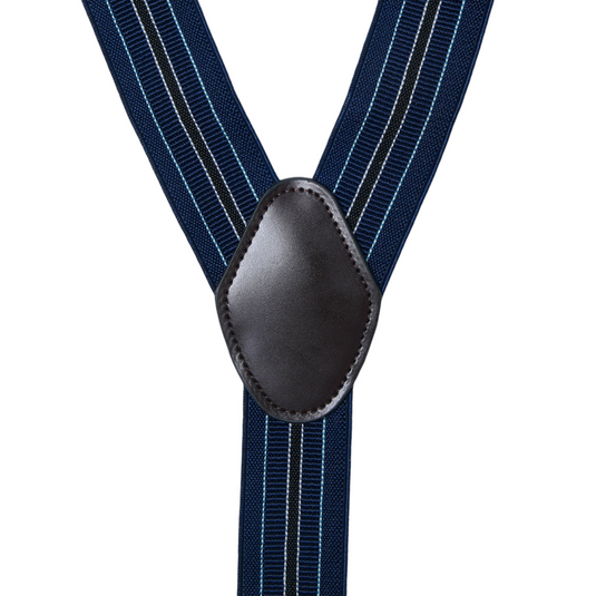 Chokore Y-shaped Suspenders, 6 Clips (Blue & Black)