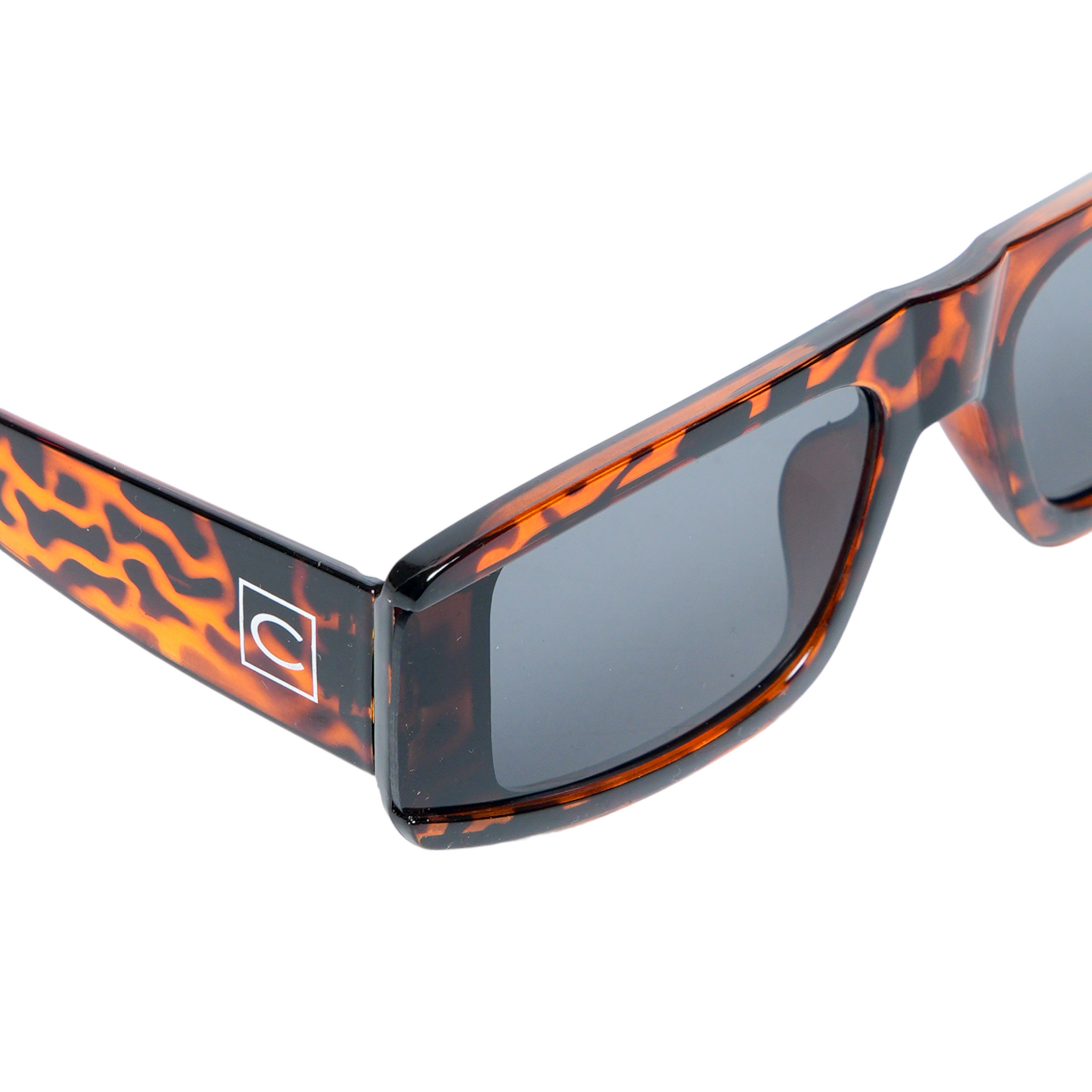 Chokore Rectangular Sunglasses with Thick Temple (Leopard)