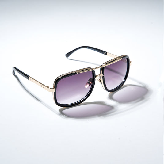 Chokore  Vintage Metal Frame Aviator Sunglasses ( Dark Blue & Gold )