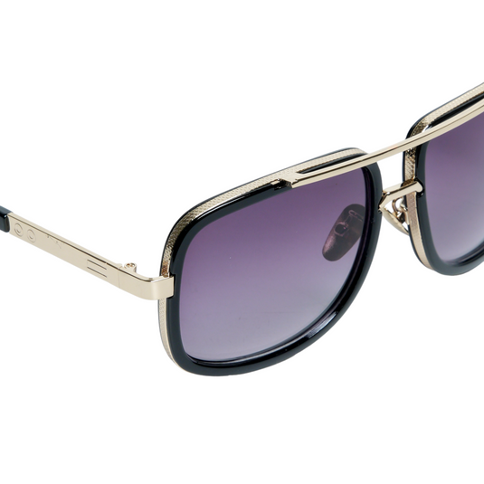 Chokore  Vintage Metal Frame Aviator Sunglasses ( Dark Blue & Gold )